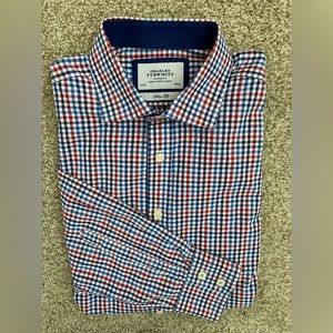 Charles Tyrwhitt Jermyn Street London slim fit plaid men’s dress shirt